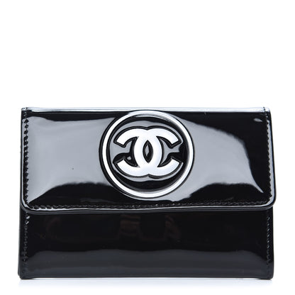 Chanel Patent CC Card Holder Black White 1 of 8