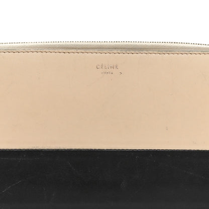 Celine Lambskin Large Zip Around Multifunction Wallet Beige Black 5 of 12