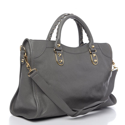 Balenciaga Chevre Gold Metallic Edge City Gris Acier 4 of 12