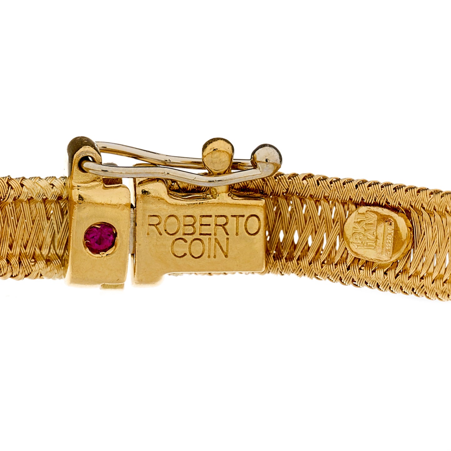 18K Yellow White Gold Diamond Woven Bracelet