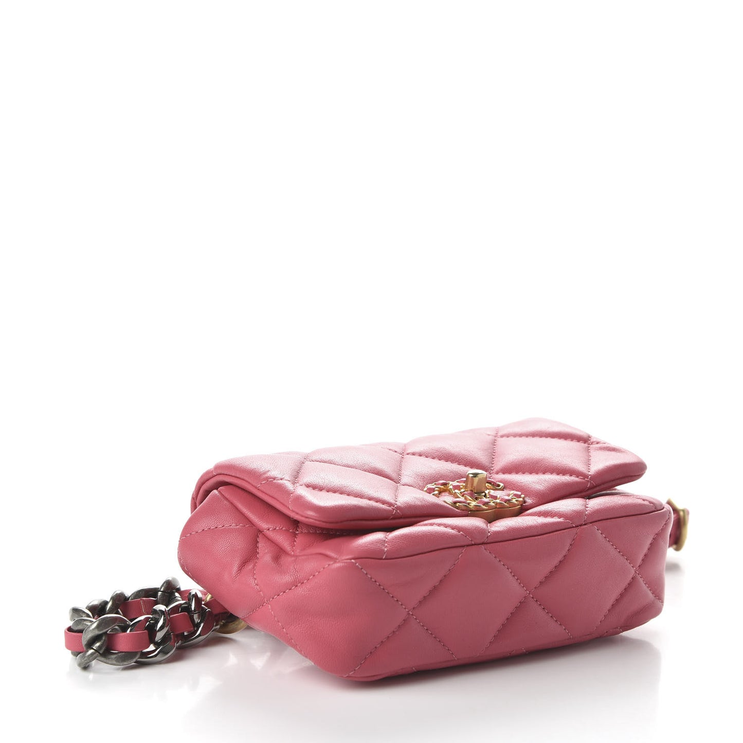 Lambskin Quilted 19 Waist Bag Pink
