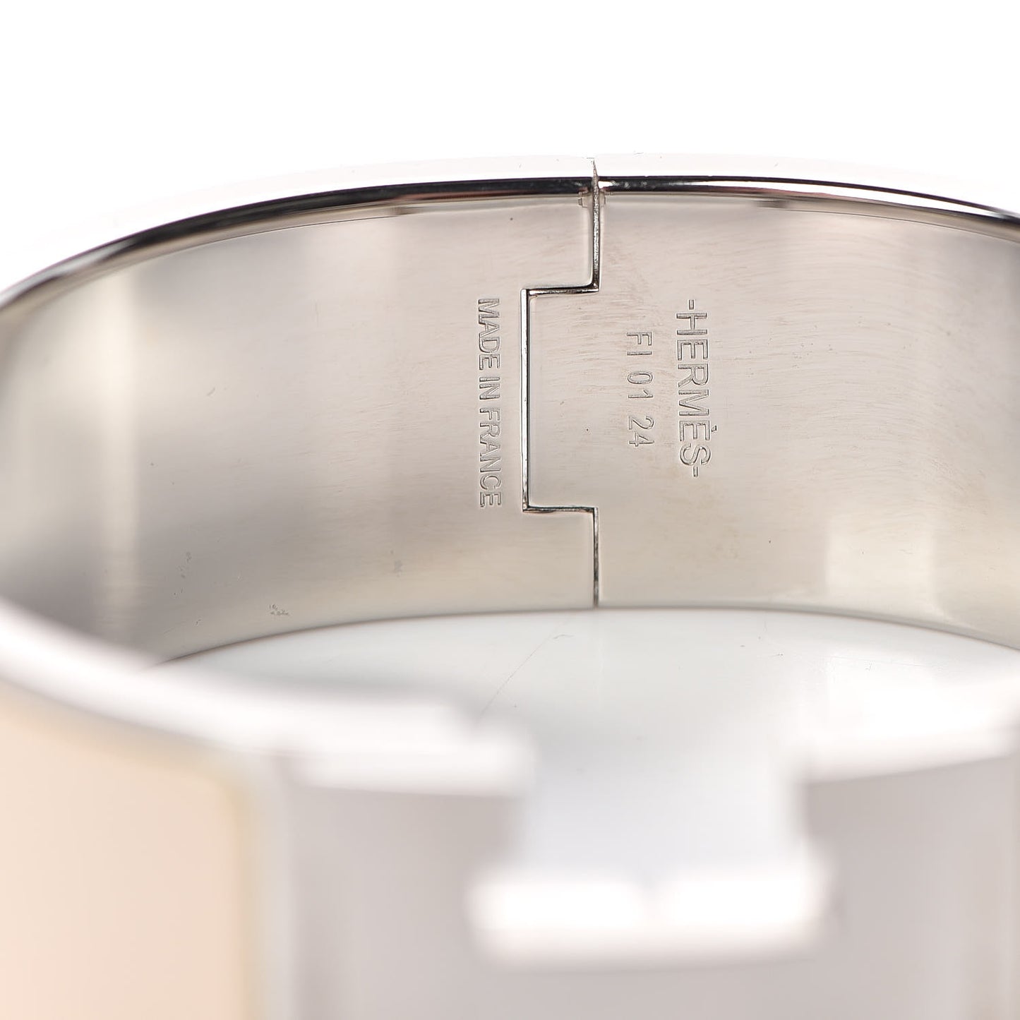 Enamel Wide Clic Clac H Bracelet PM Creme