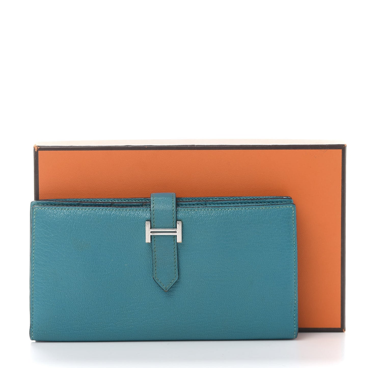 Chevre Mysore Bearn Gusset Wallet Turquoise