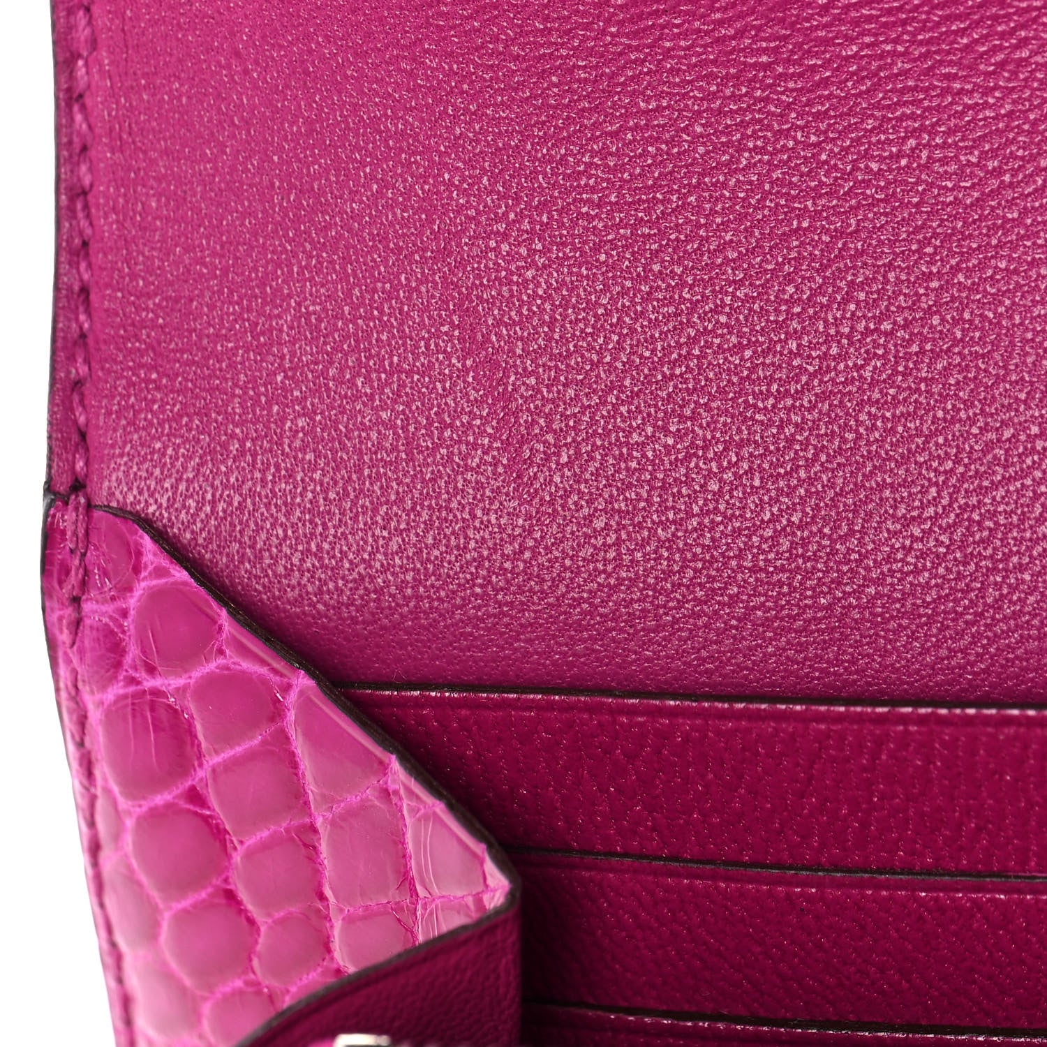 Hermes Shiny Alligator Constance Long Wallet Rose Scheherazade 22 of 24