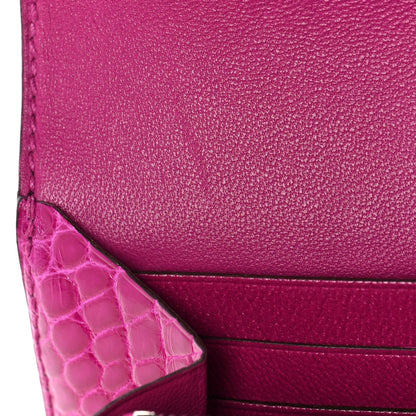 Hermes Shiny Alligator Constance Long Wallet Rose Scheherazade 22 of 24