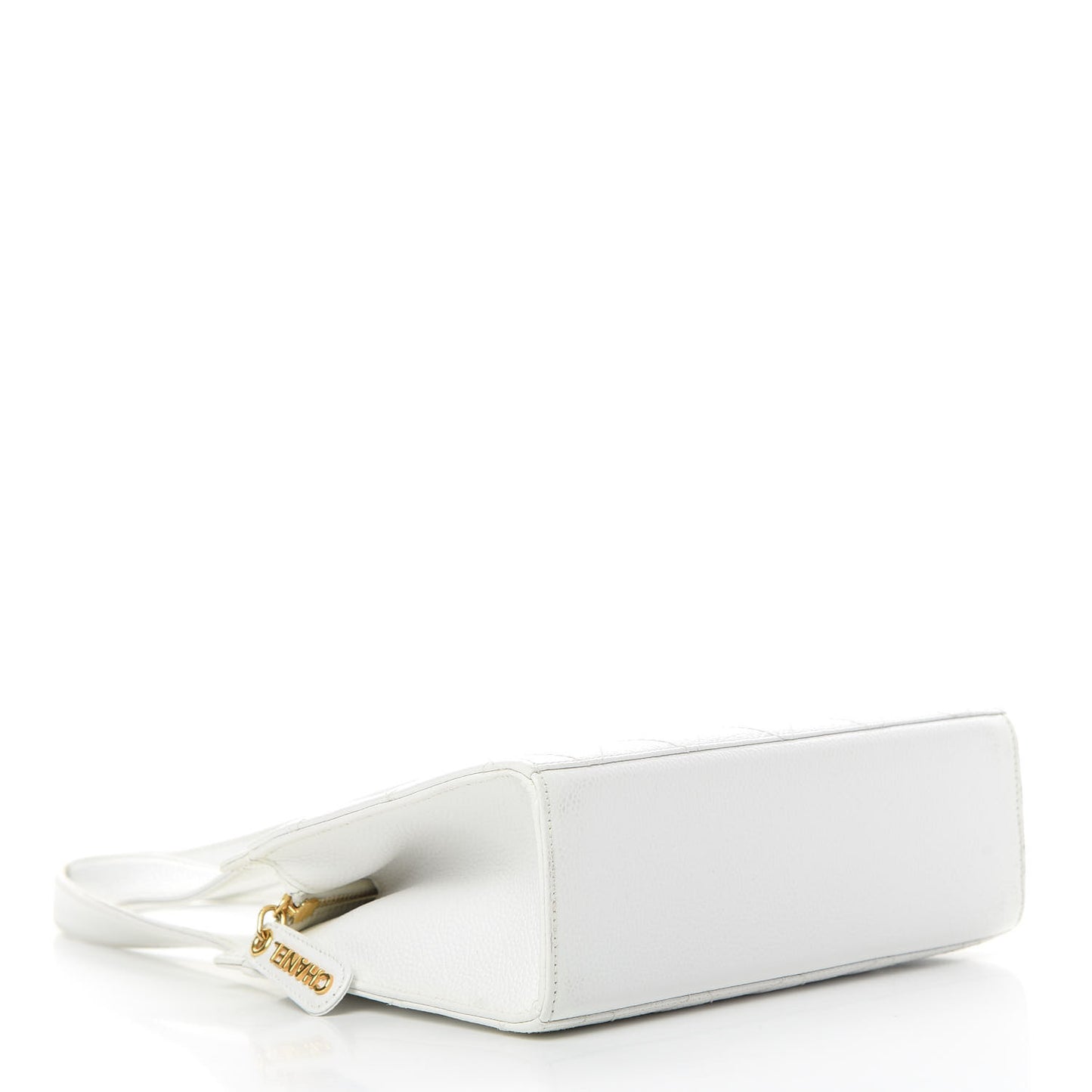 Caviar Quilted Top Handle Bag White