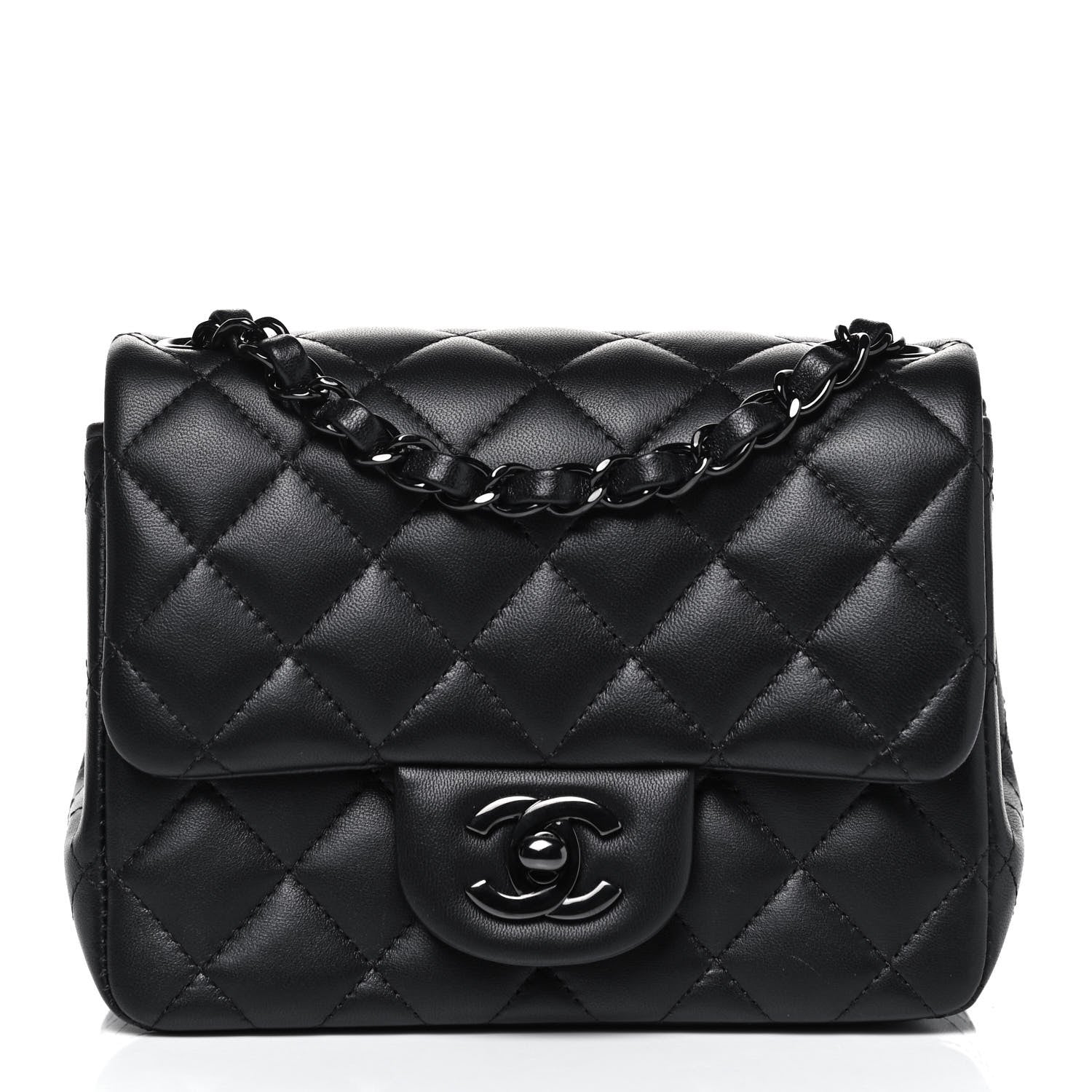 Chanel Lambskin Quilted Mini Square Flap So Black 1 of 10