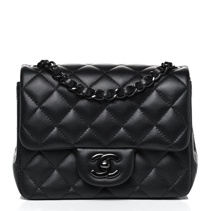 Chanel Lambskin Quilted Mini Square Flap So Black 1 of 10