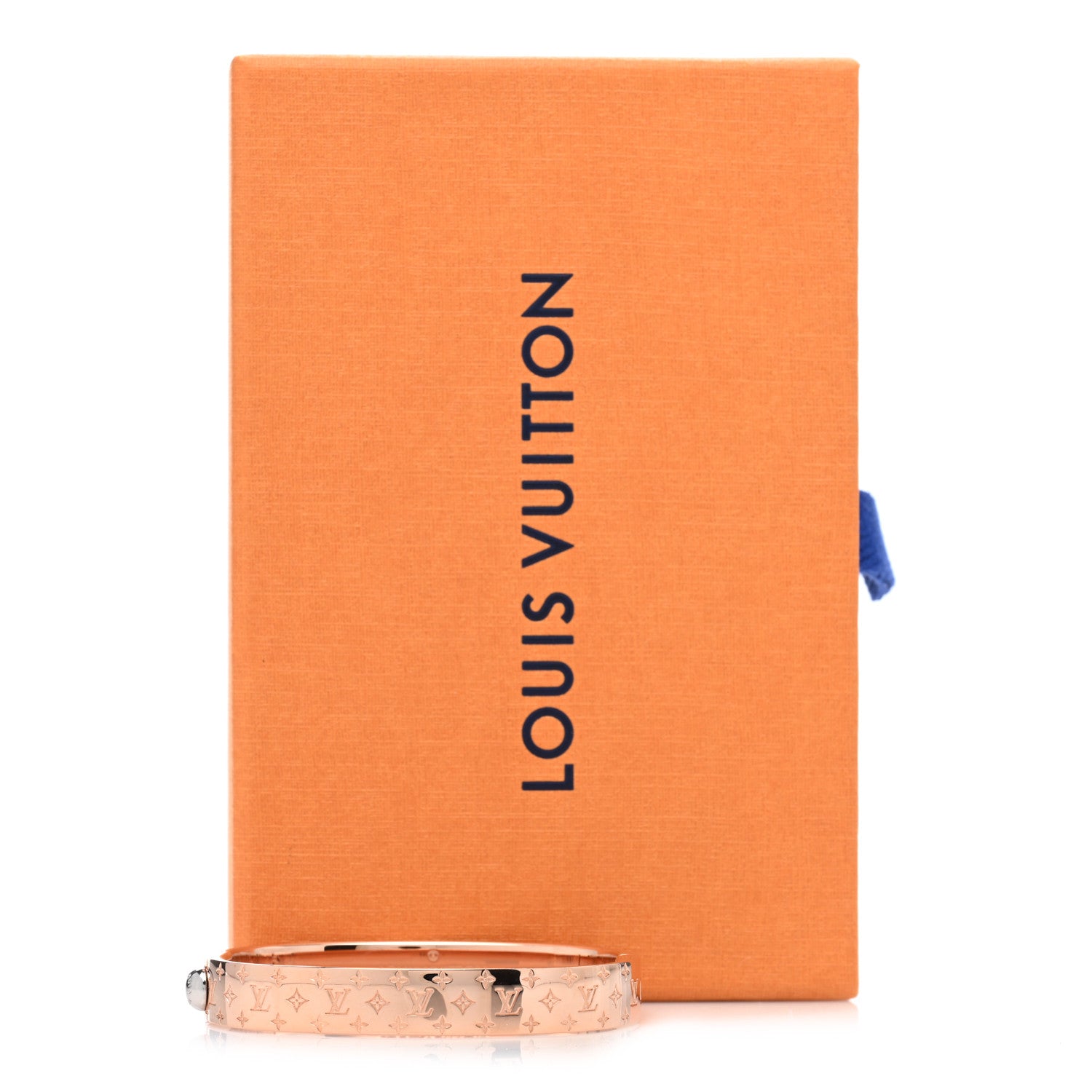 Louis Vuitton Brass Monogram Nanogram Cuff S Pink Gold 5 of 5