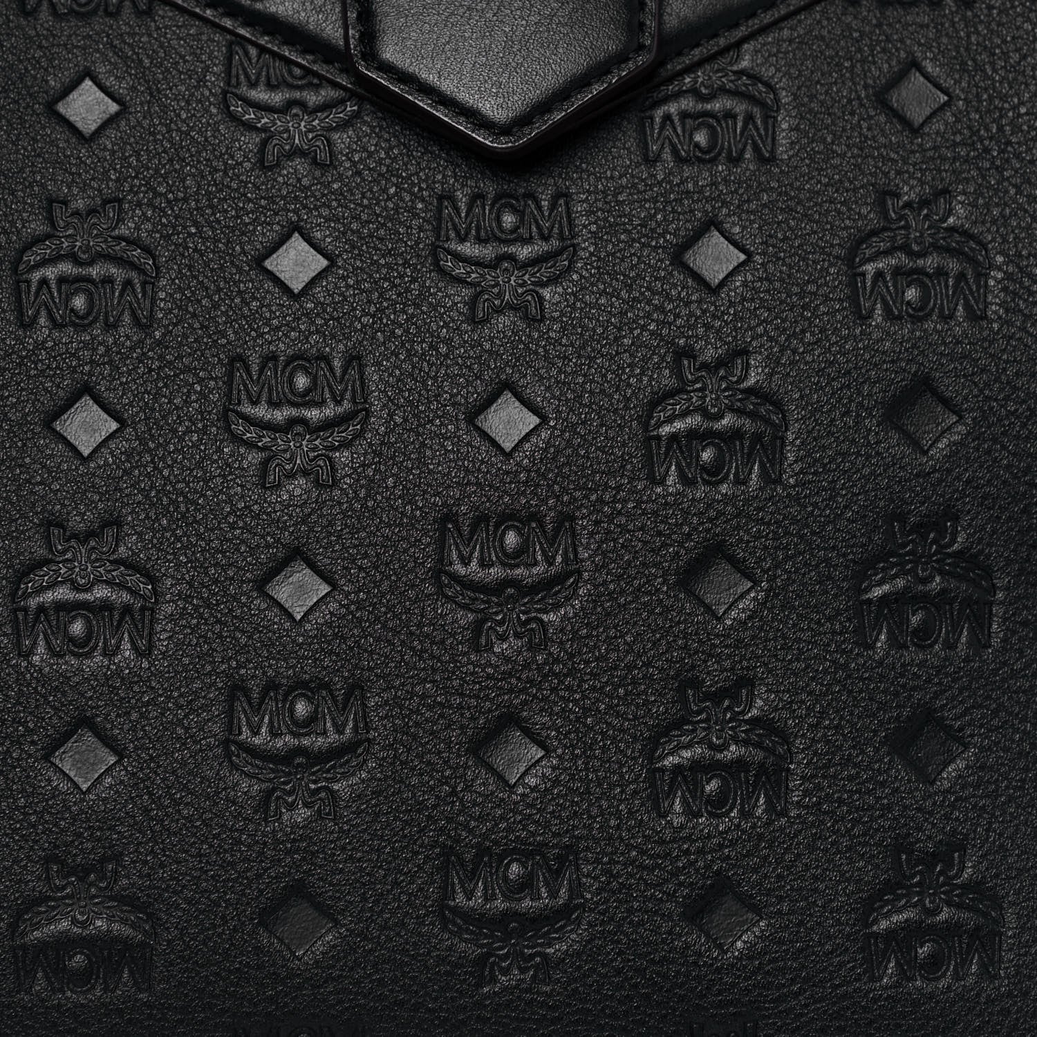 MCM Calfskin Ottomar Monogram Medium Essential Tote Black 7 of 9