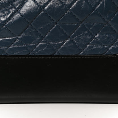 Chanel Aged Calfskin Quilted Medium Gabrielle Hobo Navy Black 16 of 16