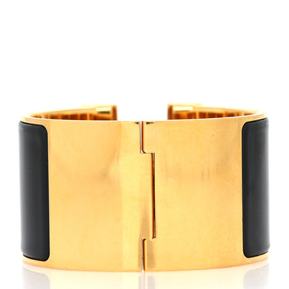 Hermes Enamel Extra Wide Clic H Bracelet PM Black 3 of 5