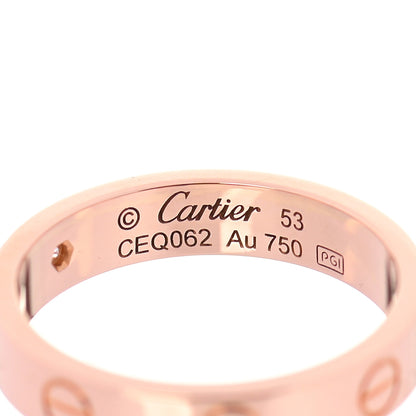 Cartier 18K Pink Gold Diamond 4mm LOVE Wedding Band Ring 53 6.25 4 of 4