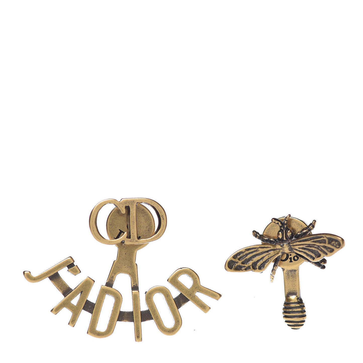 Metal J'Adior Earrings Aged Gold