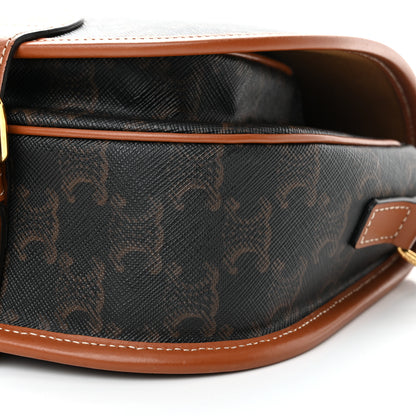 Celine Triomphe Canvas Medium Folco Bag Tan 9 of 10