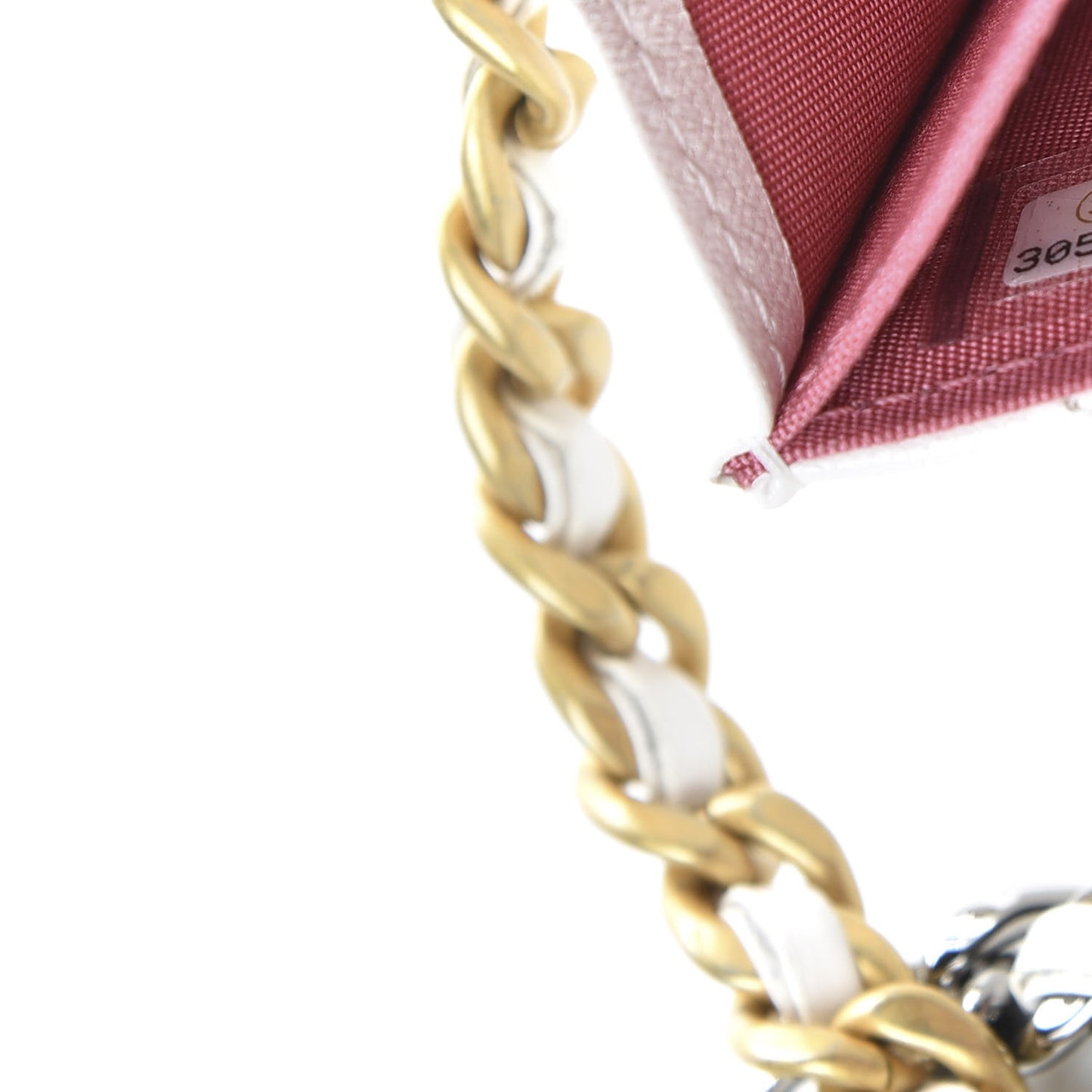 Lambskin Quilted 19 Flap Coin Purse With Chain White