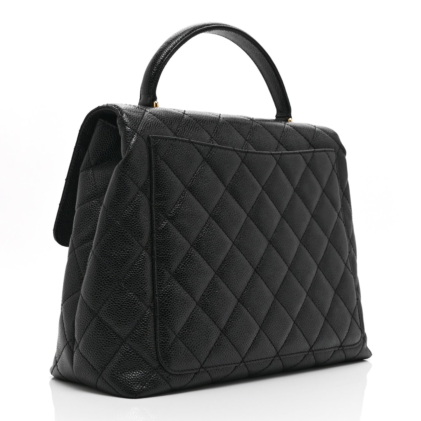 Caviar Quilted Jumbo Kelly Flap Black