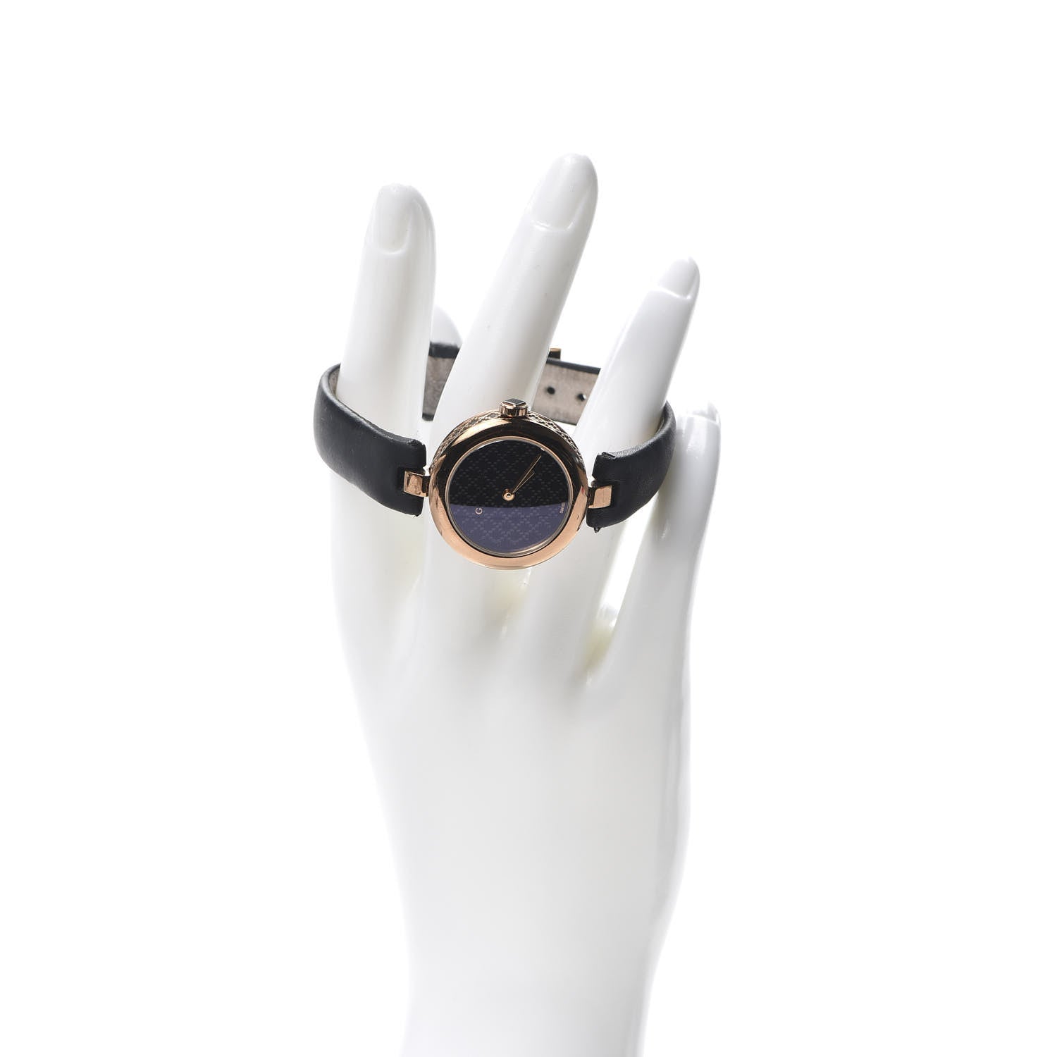 Gucci Stainless Steel Calfskin 27mm Diamantissima Quartz Watch Black 2 of 6