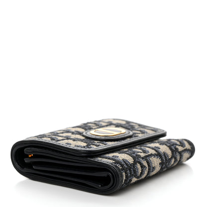 Christian Dior Oblique 30 Montaigne Lotus Wallet Blue 5 of 8