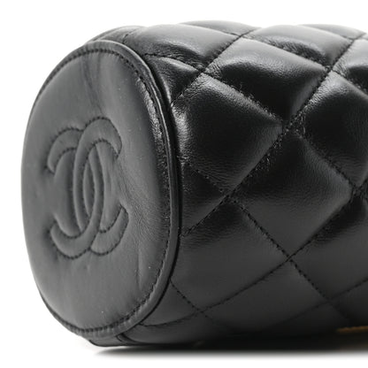 Chanel Lambskin Quilted Mini Crown Box Bag Black 10 of 10