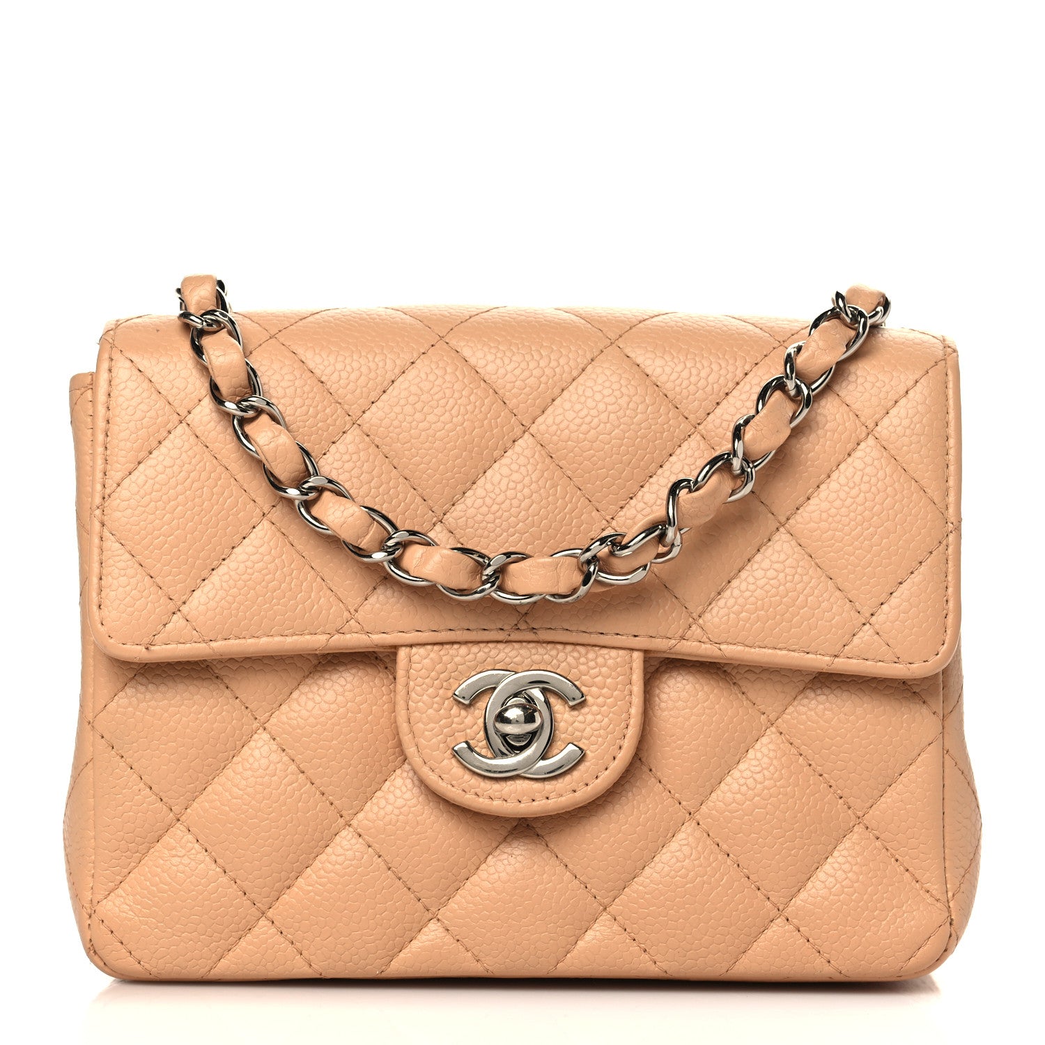 Chanel Caviar Quilted Mini Square Flap Beige 1 of 10