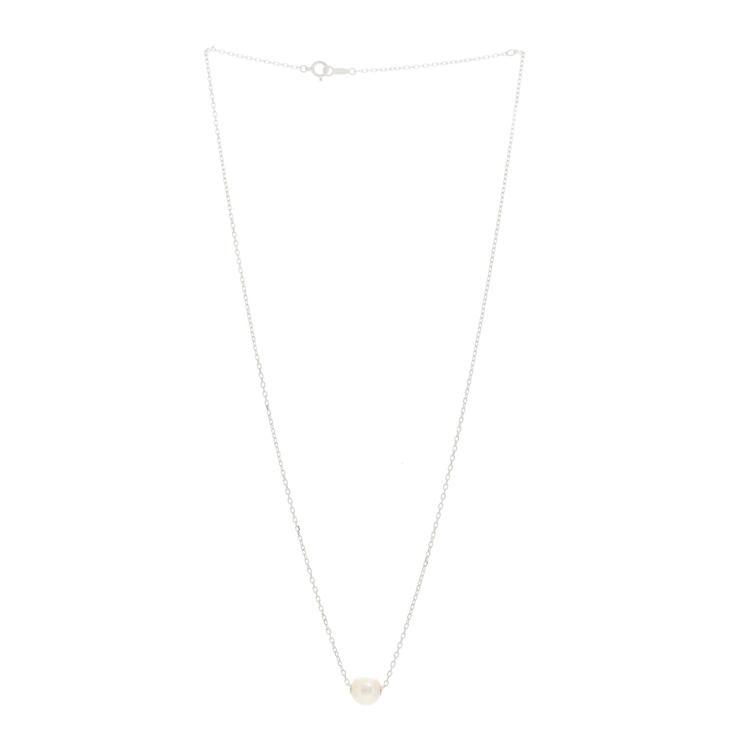 Mikimoto 18K White Gold Akoya Pearl 8mm Single Pendant Necklace 3 of 6