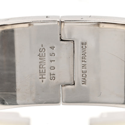 Hermes Enamel Wide Clic Clac H Bracelet GM Orange White 4 of 4