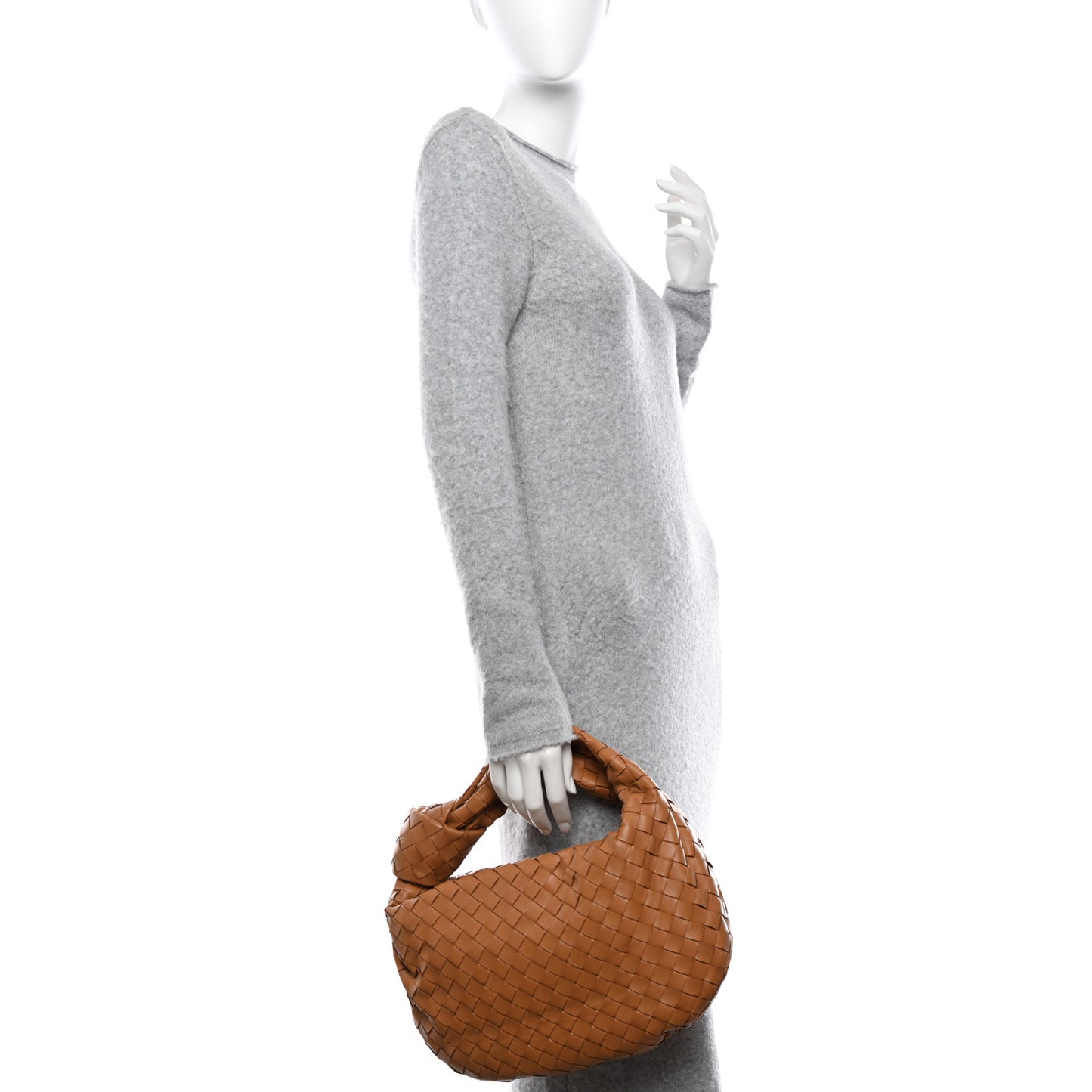 Nappa Intrecciato Teen Jodie Hobo Caramel
