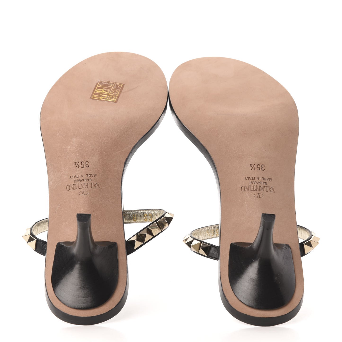 Calfskin Rockstud No Limit Sandals 35.5 Black