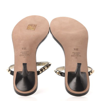 Valentino Garavani Calfskin Rockstud No Limit Sandals 35.5 Black 5 of 8