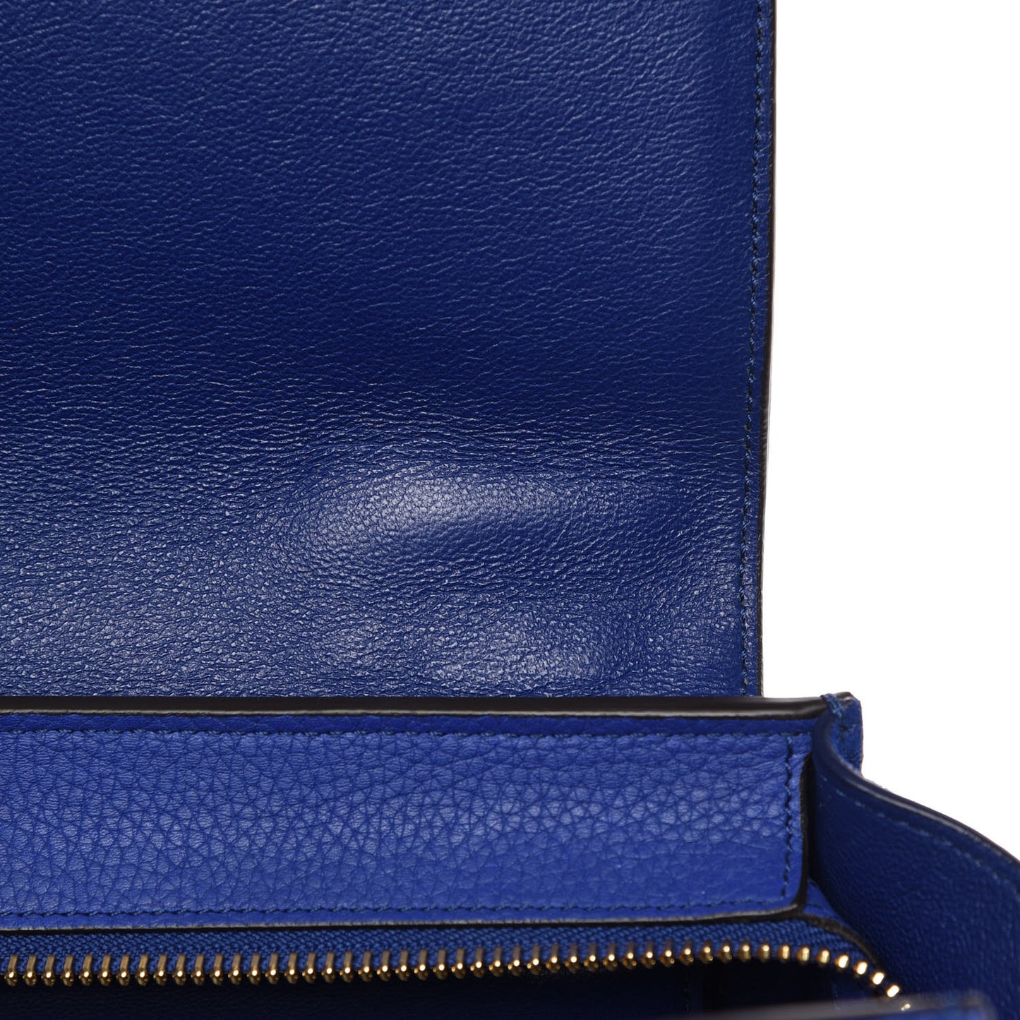 Drummed Calfskin Suede Medium Trapeze Indigo