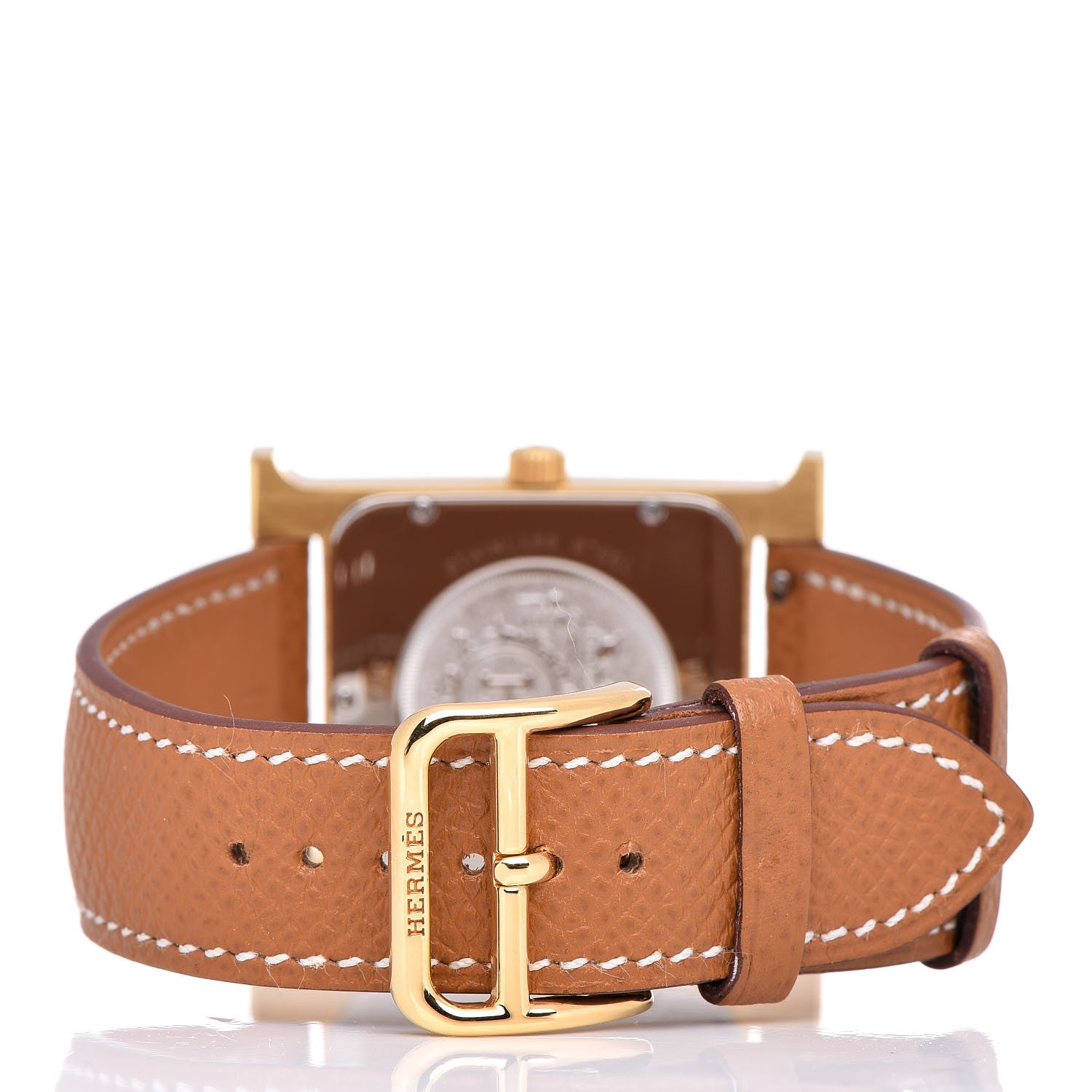 Hermes Stainless Steel Epsom 30.5mm Heure H Hour Quartz Watch Gold 4 of 9