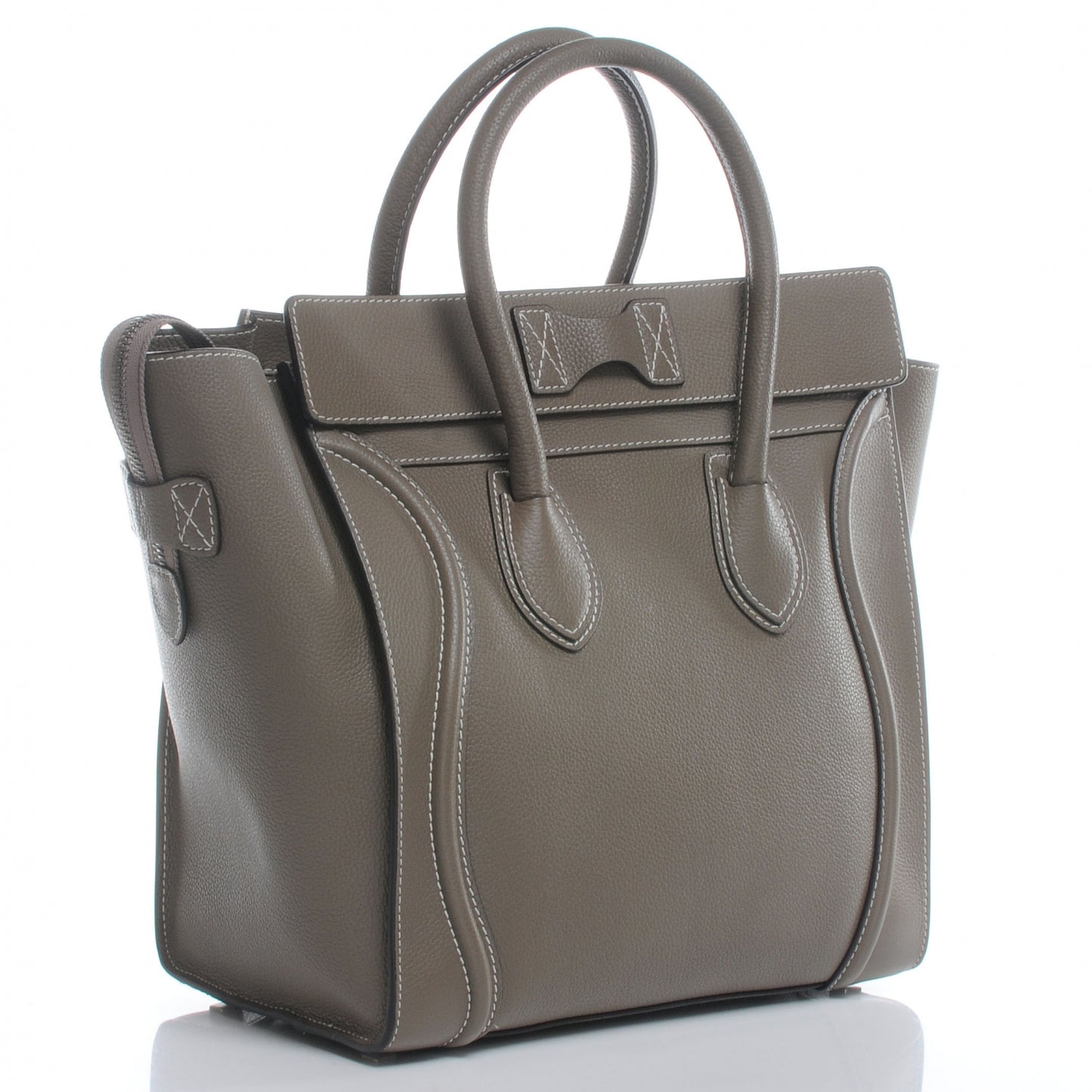 Drummed Calfskin Mini Luggage Bag Souris