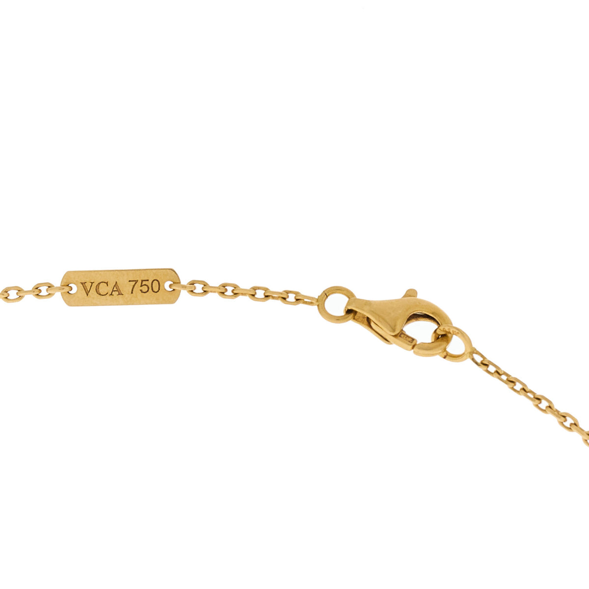 Van Cleef & Arpels 18K Yellow Gold Mother of Pearl Vintage Alhambra Pendant Necklace 4 of 5
