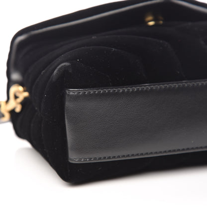 Saint Laurent Velvet Y Quilted Monogram Toy Loulou Chain Satchel French Black 8 of 10