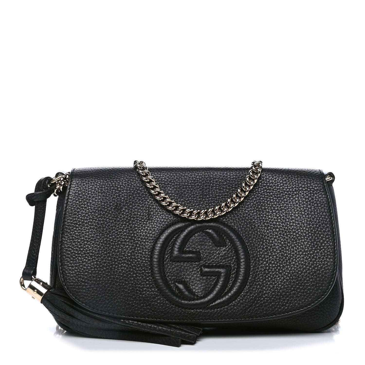 Gucci Pebbled Calfskin Medium Soho Flap Crossbody Black 1 of 6
