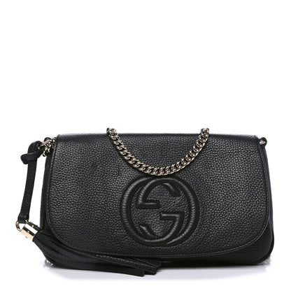 Gucci Pebbled Calfskin Medium Soho Flap Crossbody Black 1 of 6