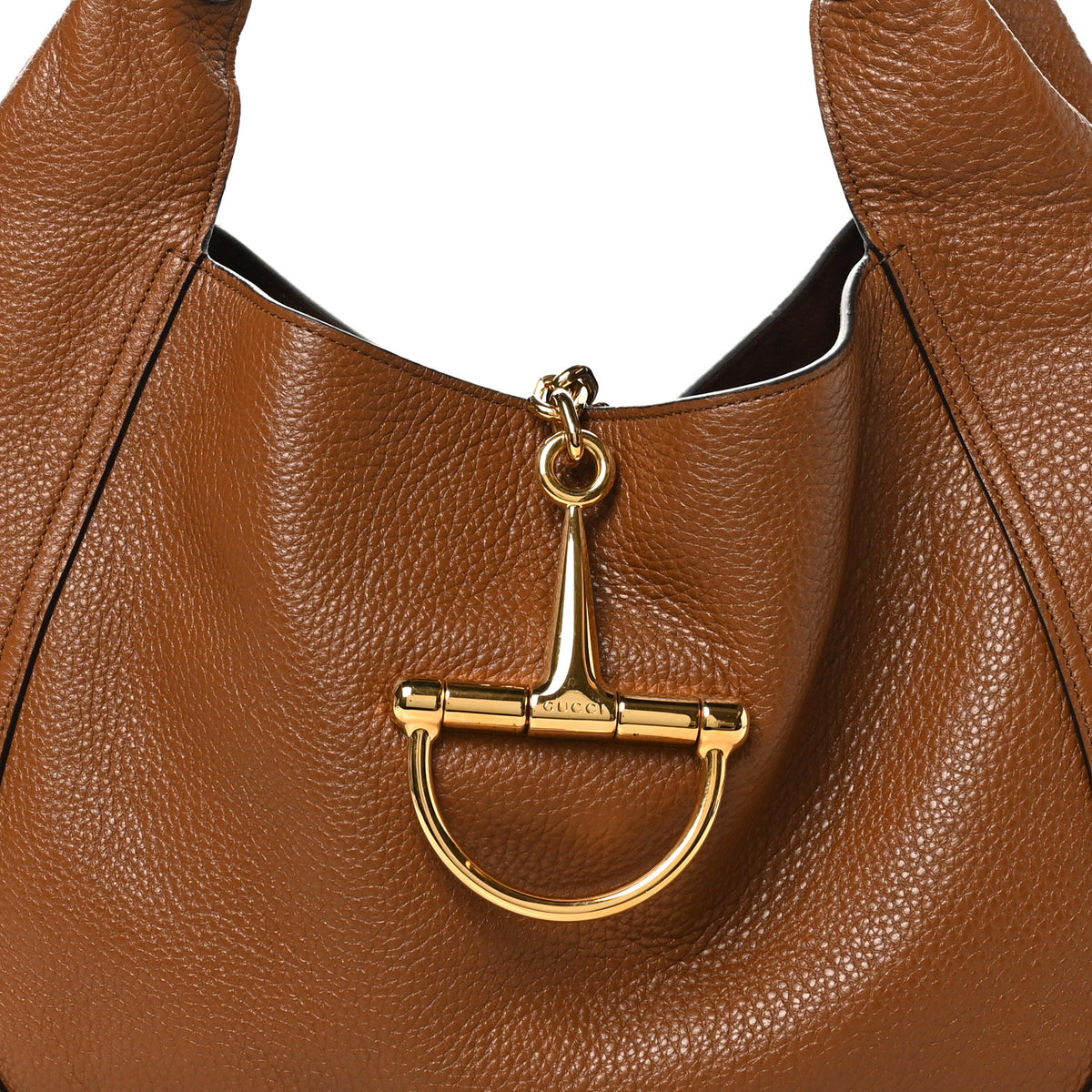 Grained Calfskin Softbit Maxi Shoulder Bag Brown
