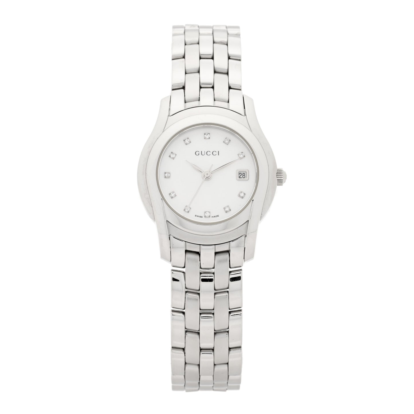 Stainless Steel Diamond Mother of Pearl 27mm 5500L Quartz Watch