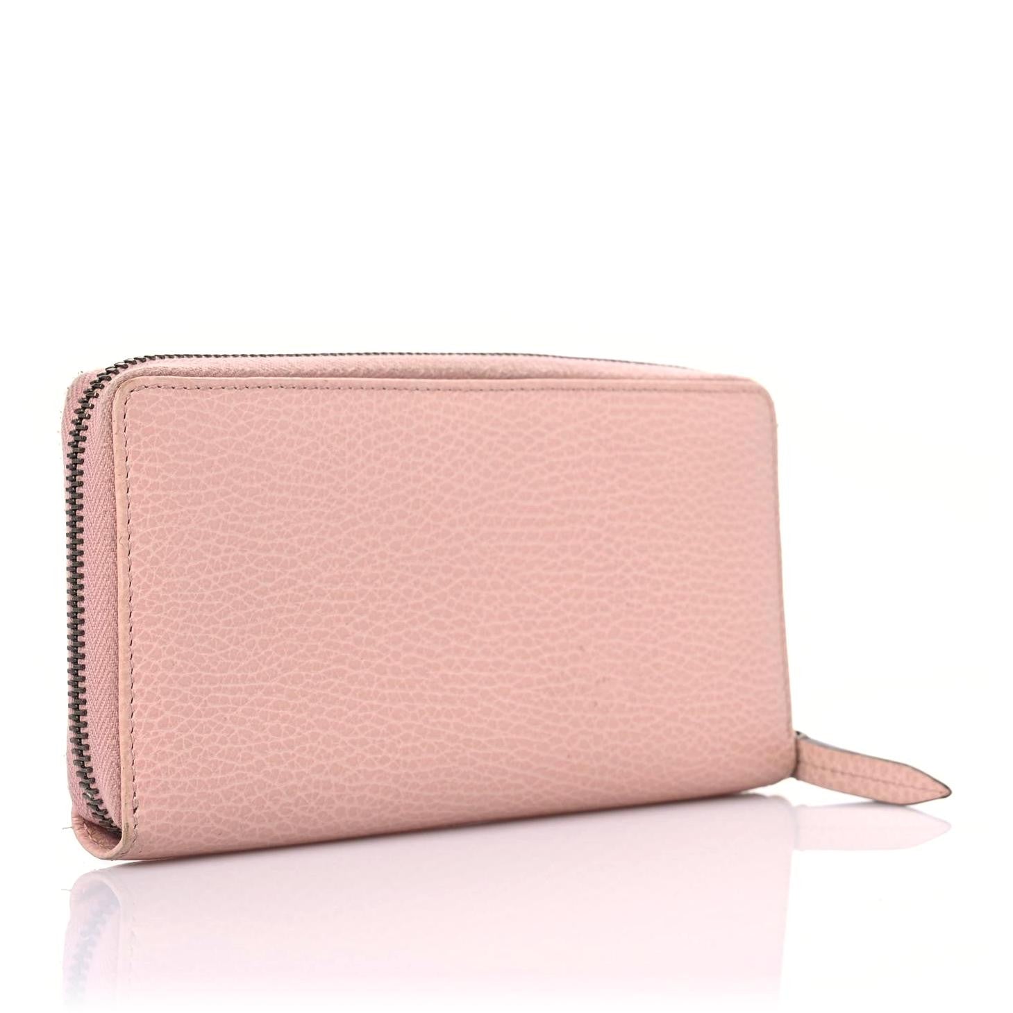 Gucci Calfskin Butterfly Farfalla Zip Around Wallet Perfect Pink 3 of 21