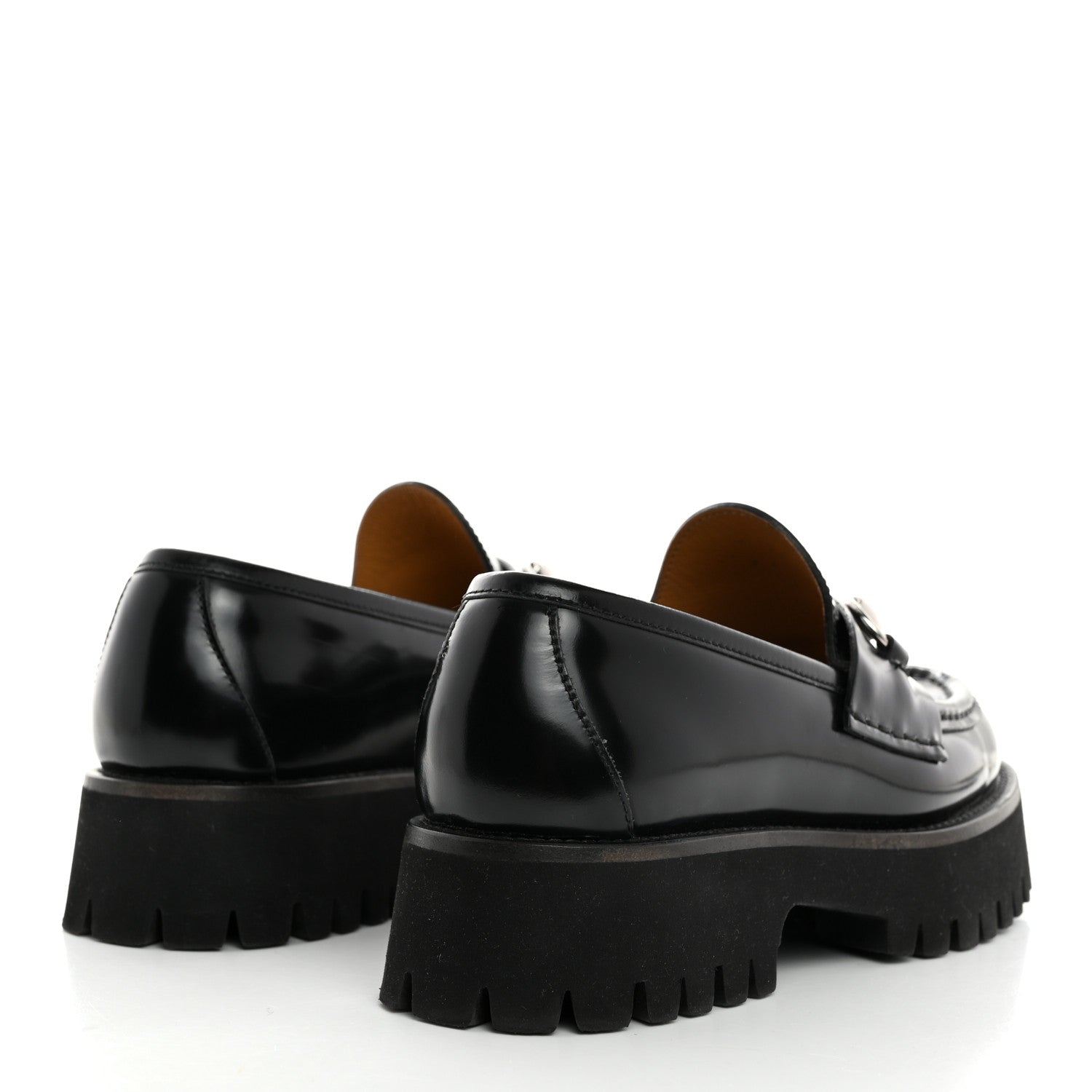 Gucci Cordovan Lux Womens Horsebit 45mm Platform Loafers 36 Black 4 of 8