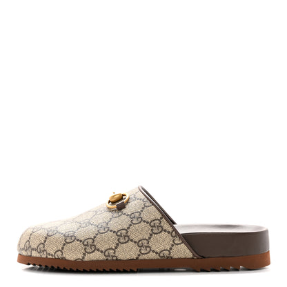 Gucci GG Supreme Monogram Miro Soft Calfskin Womens Horsebit Slippers 36.5 Beige Ebony New Acero 1 of 10