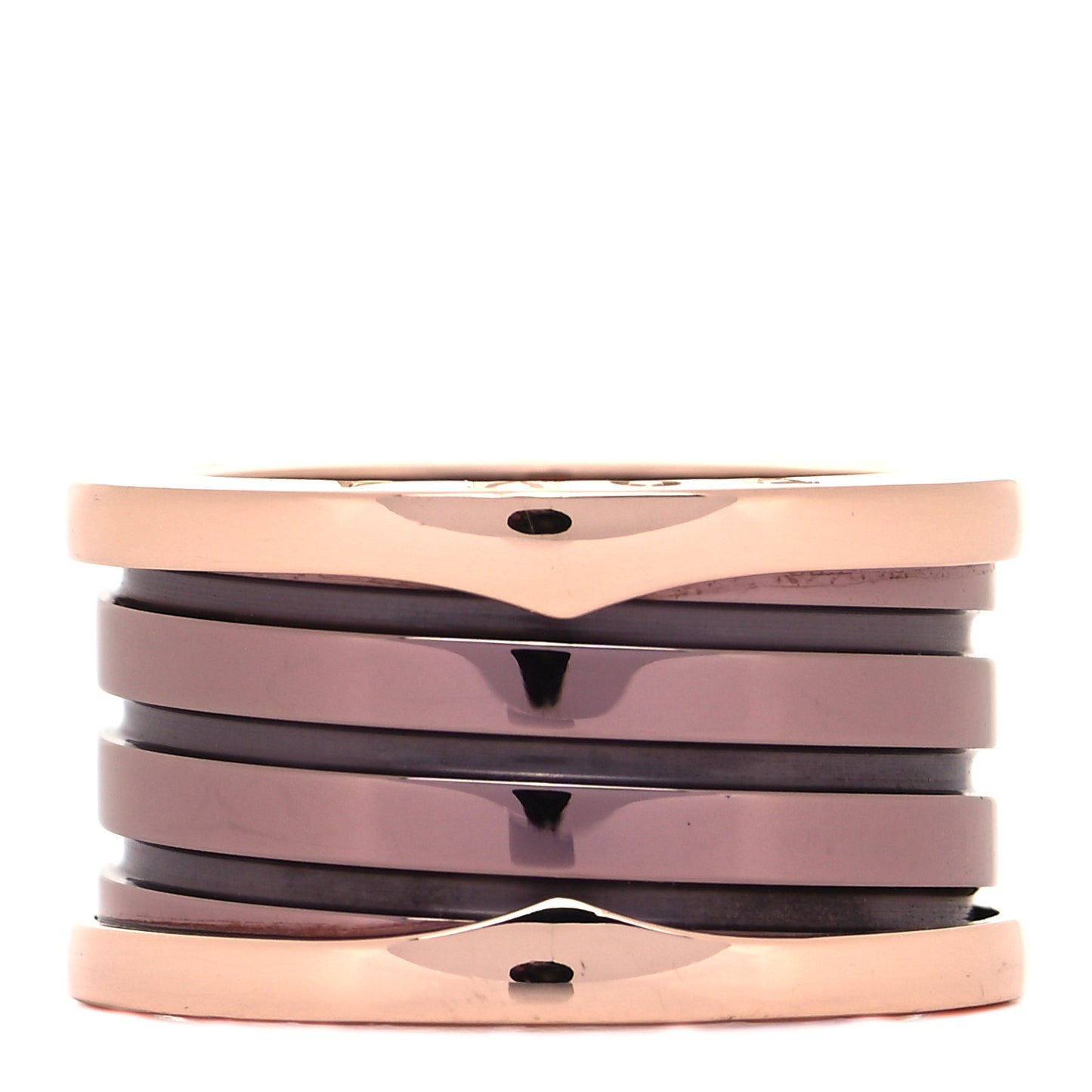 18K Rose Gold Bronze Cermet Roma B.Zero1 Four-Band Ring 51 5.75