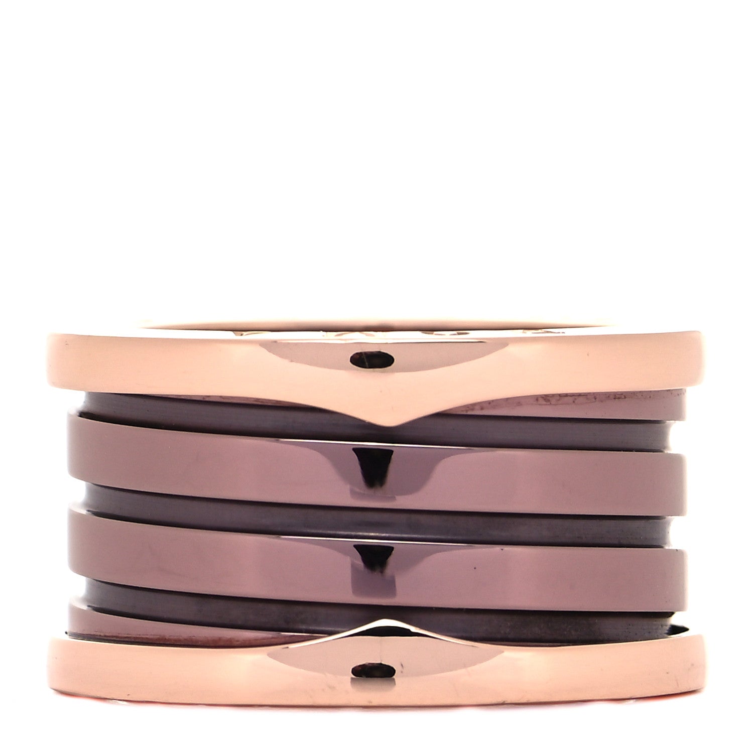 Bulgari 18K Rose Gold Bronze Cermet Roma B.Zero1 Four-Band Ring 51 5.75 6 of 14