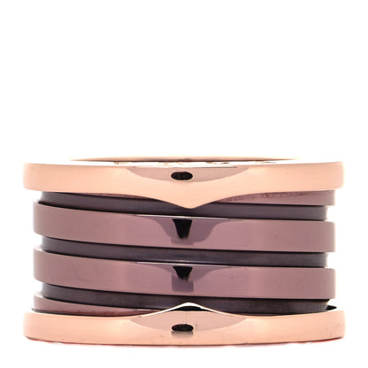 Bulgari 18K Rose Gold Bronze Cermet Roma B.Zero1 Four-Band Ring 51 5.75 6 of 14