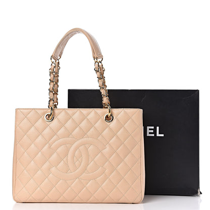 Chanel Caviar Quilted Grand Shopping Tote GST Beige Clair 11 of 11