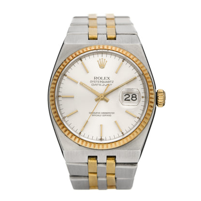 Rolex Stainless Steel 18K Yellow Gold 36mm Oysterquartz Datejust Watch 17013 1 of 4