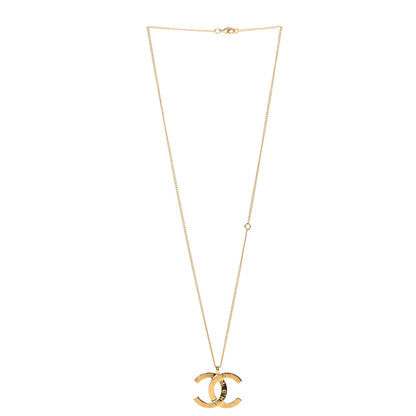 Chanel Metal CC Paris Button Necklace Gold 3 of 6