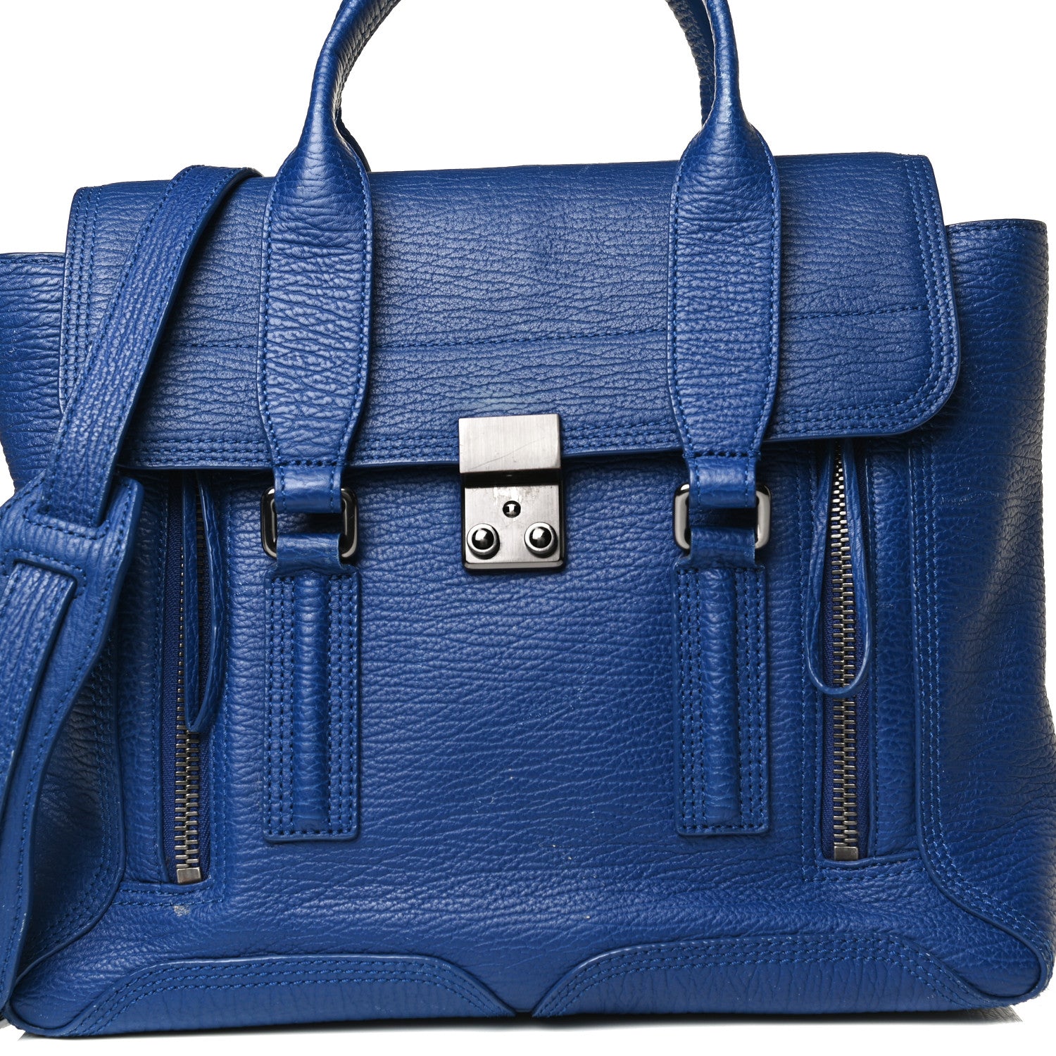 3.1 Phillip Lim Textured Calfskin Medium Pashli Satchel Cobalt 8 of 22