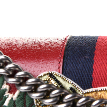 Gucci Calfskin Web Raccoon Embroidered Medium Dionysus Shoulder Bag Red 14 of 14